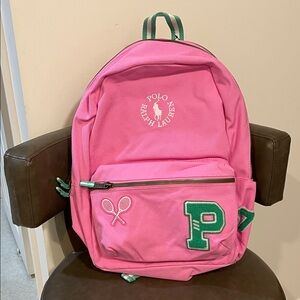 Polo Ralph Lauren Youth Varsity Vibe Backpack Laguna Pink Vintage  NWT